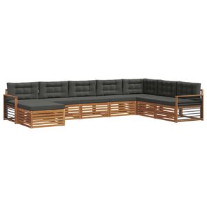vidaXL Outdoor Sofa Set 8 pcs Natural and Anthracite Solid Acacia Wood