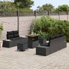 vidaXL Garden Sofa Set with Cushion 8 pcs Black Poly rattan