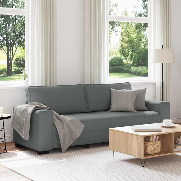 vidaXL 3-Seater Sofa&nbsp;Dark Grey 220x77x82 cm Fabric