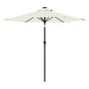 vidaXL Garden Parasol with LEDs and Steel Pole White 225x225x212cm