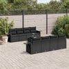 vidaXL 9 Piece Garden Sofa Set with Cushions Black Poly Rattan