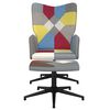 vidaXL Relaxing Chair with a Stool Patchwork Fabric
