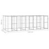vidaXL Outdoor Dog Kennel Galvanised Steel with Roof 12.1 m&sup2;