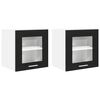 vidaXL Hanging Cabinet 2 pcs Black Oak Engineered Wood