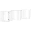 vidaXL Dog Gate with Door Foldable 6 Panels White 300 cm Poplar Wood