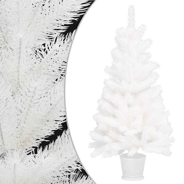 vidaXL Artificial Pre-lit Christmas Tree with Ball Set White 90 cm