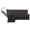 vidaXL 3 Piece Garden Lounge Set with Cushions Black Poly Rattan