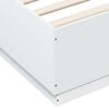 vidaXL Bed Frame with LED without Mattress White 150x200 cm King Size