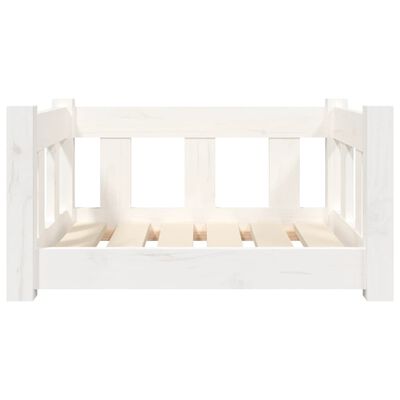 vidaXL Dog Bed White 55.5x45.5x28 cm Solid Wood Pine