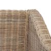 vidaXL 3-Seater Sofa with Cushions Natural Rattan