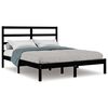 vidaXL Bed Frame without Mattress Black 135x190 cm Double Solid Wood