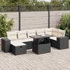 vidaXL 5 Piece Garden Sofa Set with Cushions Black Poly Rattan