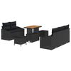 vidaXL Garden Sofa Set 8 pcs Black Poly Rattan