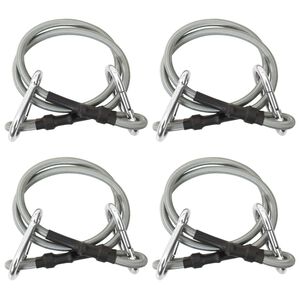 vidaXL Ropes with Carabiner 4 pcs Rubber