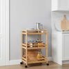 vidaXL Kitchen Trolley with Wheels Natural 46 x 38 x 76 cm Bamboo