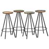 vidaXL Bar Stool | Set of 4 | Varied | Reclaimed Wood | Standard | Industrial