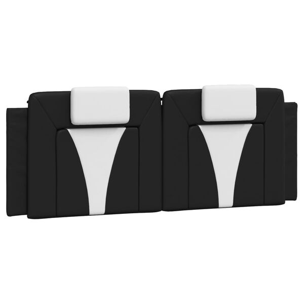 vidaXL Headboard Cushion "Viana" Black and White 153 cm Faux Leather