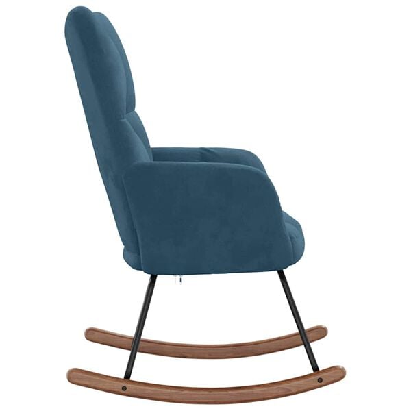 vidaXL Rocking Chair Blue Velvet