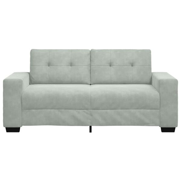 vidaXL Loveseat Sofa Light Grey 180x77x82 cm Velvet