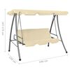 vidaXL Outdoor Swing Bench with Canopy Sand White