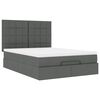 vidaXL Ottoman Bed with Mattress Dark Grey Double Fabric