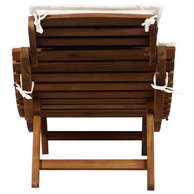 vidaXL Sun Loungers with Cushions 2 pcs Cream White Solid Wood Acacia