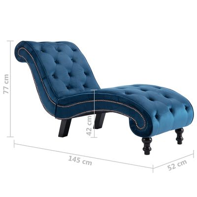 vidaXL Chaise Lounge Blue Velvet