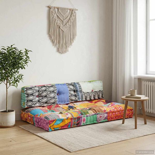 vidaXL Pallet Sofa Cushion Multicolour Fabric Patchwork