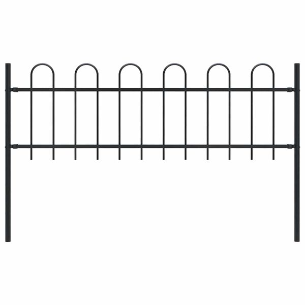 vidaXL Garden Fence Boxtel with Hoop Top Steel 181x60 cm Black
