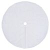 vidaXL Christmas Tree Skirt | White | Faux Fur, Non-woven Fabric | Medium