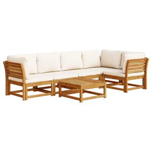 vidaXL 6 Piece Garden Lounge Set with Cushions Solid Wood Acacia