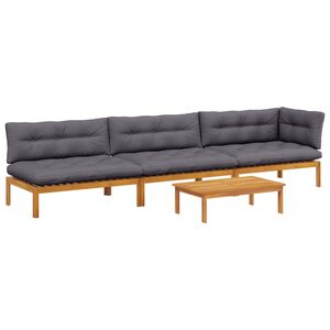 vidaXL 4 Piece Garden Pallet Sofa Units Solid Acacia Wood Natural
