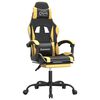 vidaXL Gaming Chair with Footrest Black and Gold Faux Leather
