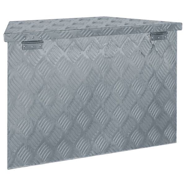 vidaXL Aluminium Box 70x24x42 cm Trapezoid Silver