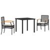 vidaXL Garden Dining Set with Cushion 5 pcs Black Rattan