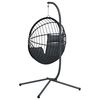 vidaXL Hanging Egg Chair with Stand Anthracite Rattan and Steel