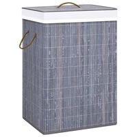 vidaXL Bamboo Laundry Basket Grey 72 L