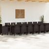 vidaXL Garden Dining Set with Cushions with Cushion 17 pcs Brown PP