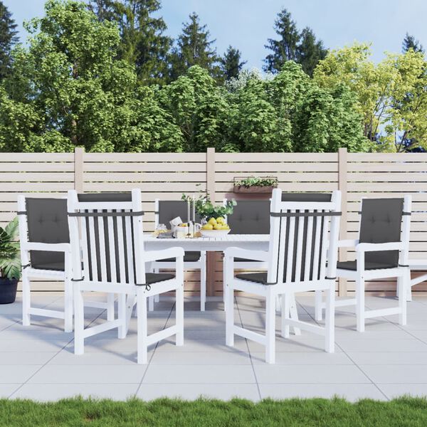 vidaXL Lowback Chair Cushions 6 pcs Melange Anthracite 100x50x4 cm Fabric