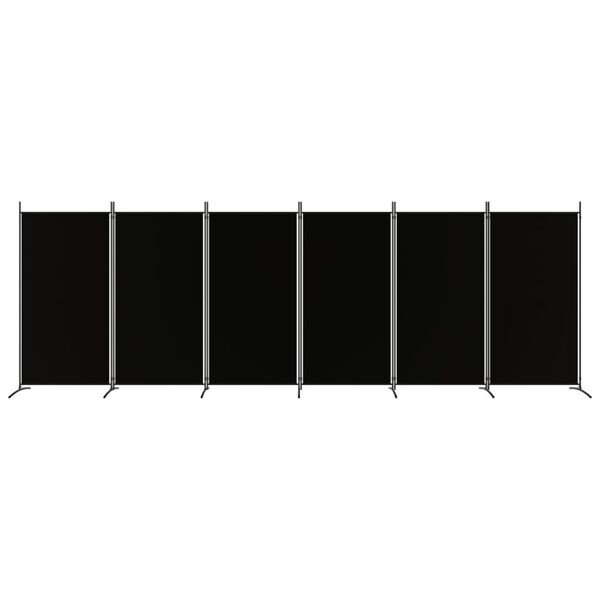 vidaXL 6-Panel Room Divider Black 520x180 cm Fabric