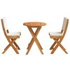 vidaXL Bistro Set with Cushion 3 pcs Oil Natural Solid Acacia Wood