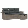 vidaXL Garden Sofa Set with Cushion with Storage 4 pcs Poly rattan