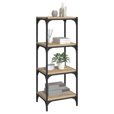 vidaXL Book Cabinet Sonoma Oak 40x33x100 cm Engineered Wood and Steel