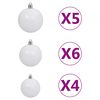 vidaXL Artificial Pre-lit Christmas Tree with Ball Set Silver 150 cm PET