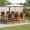 vidaXL Folding Garden Chairs 8 pcs Solid Wood Acacia and Textilene