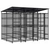 vidaXL Outdoor Dog Kennel with Roof Steel 5.53 m&sup2;