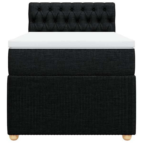 vidaXL Box Spring Bed with Mattress Black King Single Fabric