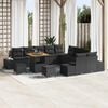vidaXL Garden Sofa Set with Cushion 13 pcs Black Poly rattan