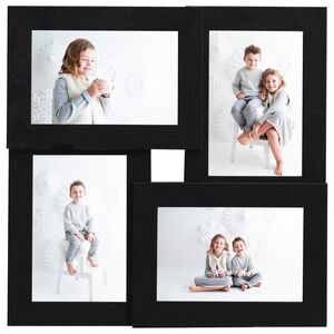 vidaXL Collage Photo Frame for 4x(13x18 cm) Picture Black MDF