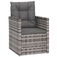 vidaXL Garden Armchair with Cushions Grey Poly Rattan